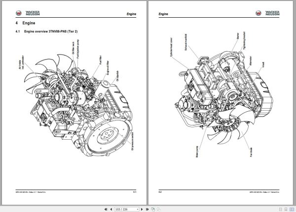 Wacker Neuson Excavators 38Z3 Service Manual and Diagram 1000160891 2