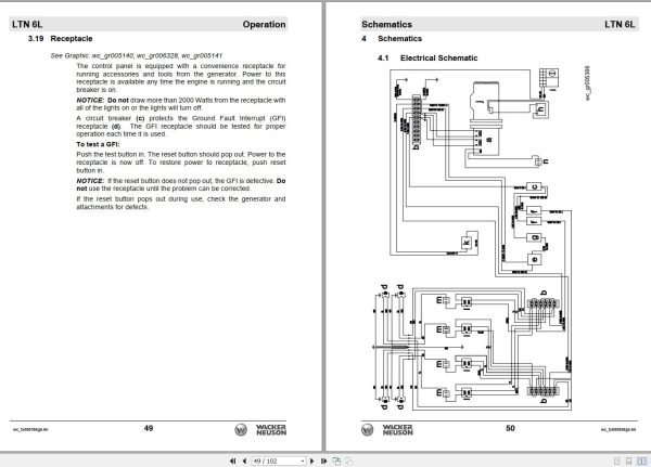 Wacker Neuson Light Towers LTN 6L 60Hz Operating Manual 0171883en 2