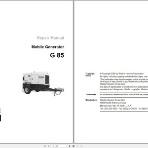 Wacker Neuson Mobile Generator G 85 Repair Manual 330564592 1