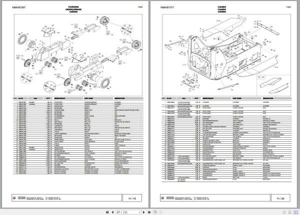 Wacker Neuson Skid Steer Loader 1101C 1101CP Spare Parts List 1000187759 2
