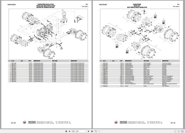 Wacker Neuson Skid Steer Loader 501s 2012 Spare Parts List 1000185499 2