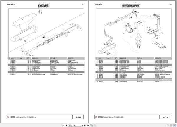 Wacker Neuson Skid Steer Loader 701S 701SP 2010 Spare Parts List 1000186575 2