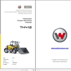 Wacker Neuson Telehandlers TH412 Spare Parts List 1000296093 1