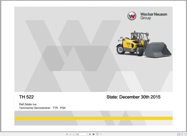 Wacker Neuson Telehandlers TH522 Technical Data 1