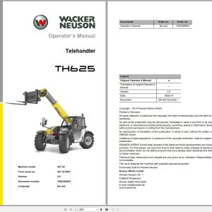 Wacker Neuson Telehandlers TH625 Operating Manual 1000326852 1
