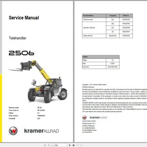 Wacker Neuson Telehandlers TH625 Service Manual and Diagram 1000262363 1