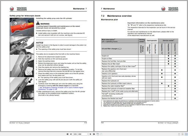Wacker Neuson Telehandlers TH627 Operating Manual 1000349679 2