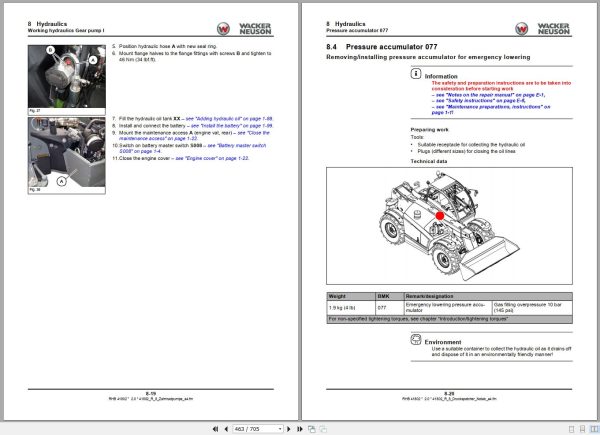 Wacker Neuson Telehandlers TH627 Service Manual and Diagram 1000363128 2