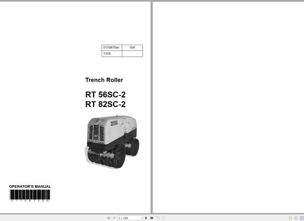 Wacker Neuson Trench Roller RT 56SC RT 82SC 2 Operating Manual 369808986 1