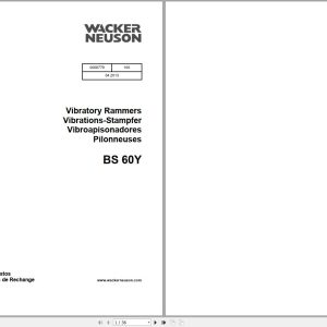 Wacker Neuson Vibratory Rammers BS 60Y Parts Manual 0006779 1
