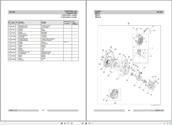Wacker Neuson Vibratory Rammers BS 60Y Parts Manual 0006779 2