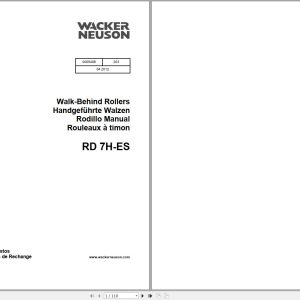 Wacker Neuson Walk Behind Rollers RD 7H ES Parts Manual 405885803 1