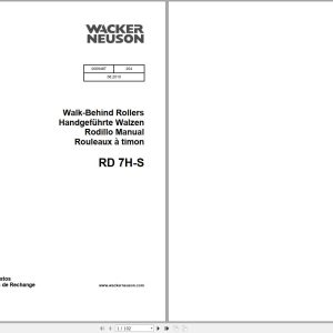Wacker Neuson Walk Behind Rollers RD 7H S Parts Manual 0009487 1