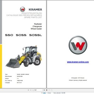 Wacker Neuson Wheel Loader 550 5055 5055L Spare Parts List 1000274206 1