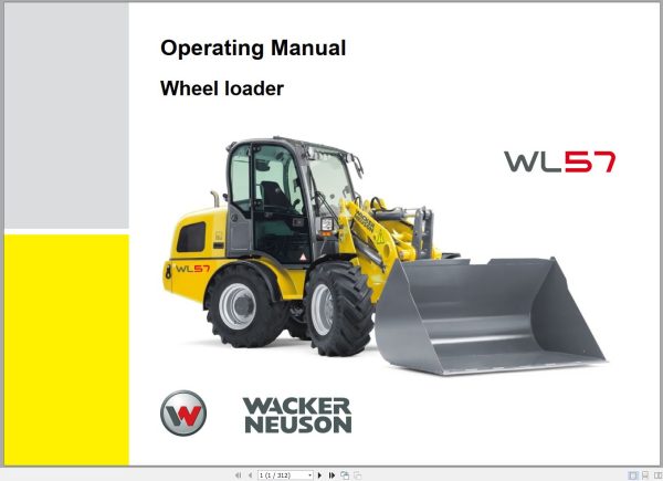 Wacker Neuson Wheel Loader WL57 Operating Manual 1000289675 1