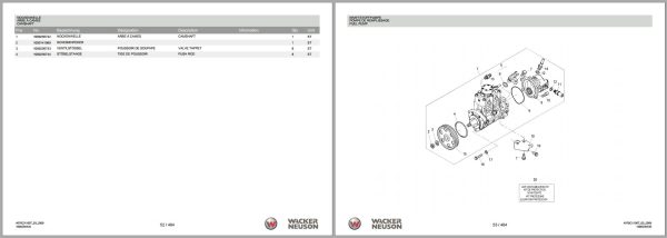 Wacker Neuson Wheel Loader WL57T Spare Parts List 1000296175 2