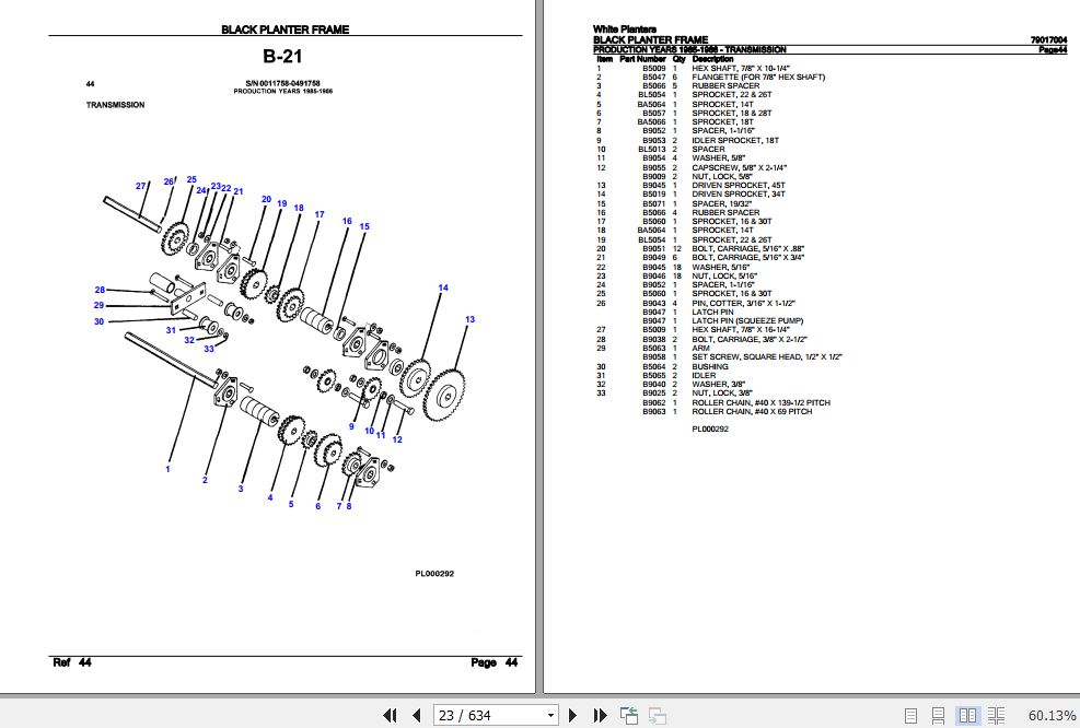 White Black Planter Frame Parts Catalog 79017004