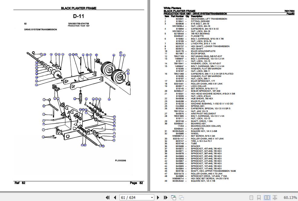 White Black Planter Frame Parts Catalog 79017004