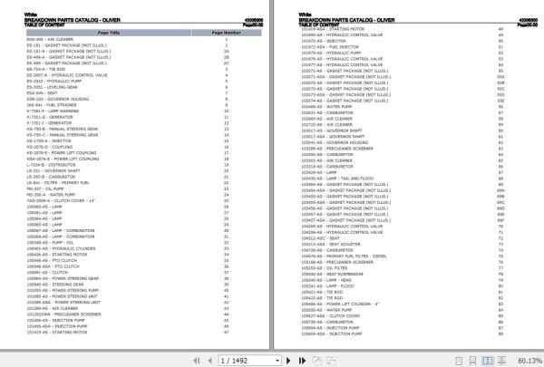 White Breakdown Parts Catalog 43305300 1