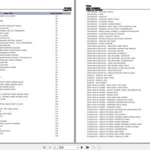 White Combine 2500 Parts Catalog 79015022 1