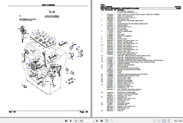 White Combine 2500 Parts Catalog 79015022 3