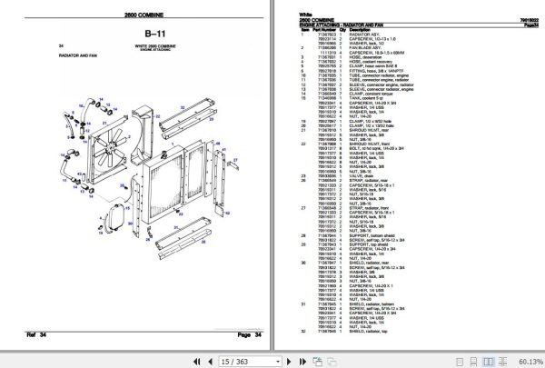 White Combine 2600 Parts Catalog 79015022 2