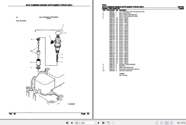 White Cummins Engine 8310 Parts Catalog 79021593 2