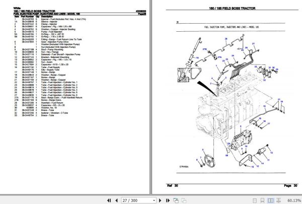 White Field Boss Tractor 160 185 Parts Catalog 43338200 2