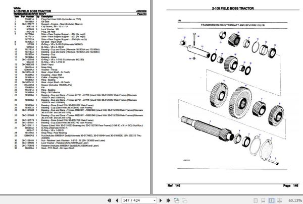 White Field Boss Tractor 2 105 Parts Catalog 43322000 3