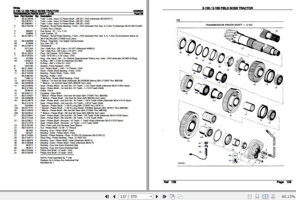 White Field Boss Tractor 2 135 2 155 Parts Catalog 43328200 3