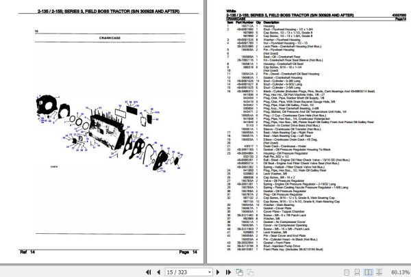 White Field Boss Tractor 2 135 2 155 Series 3 Parts Catalog 43337000 2