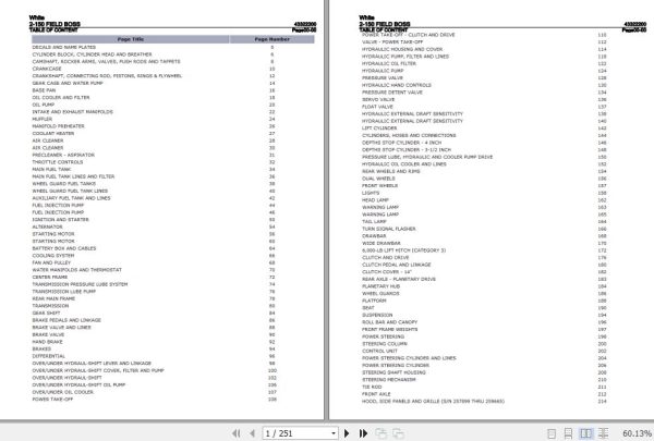 White Field Boss Tractor 2 150 Parts Catalog 43322200 1