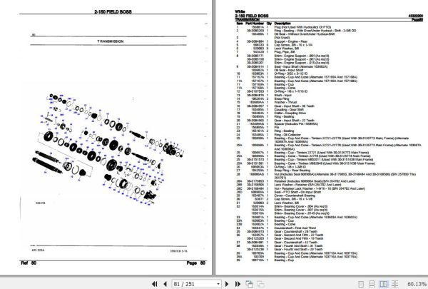 White Field Boss Tractor 2 150 Parts Catalog 43322200 3
