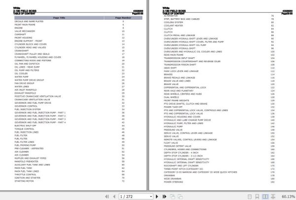 White Field Boss Tractor 2 180 Parts Catalog 43329200 1
