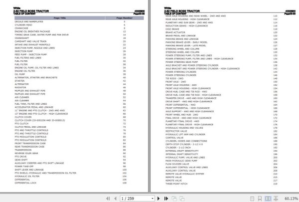 White Field Boss Tractor 2 62 Parts Catalog 43333900 1