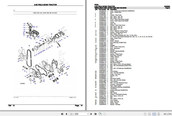 White Field Boss Tractor 2 62 Parts Catalog 43333900 2