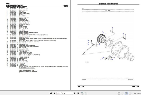 White Field Boss Tractor 2 62 Parts Catalog 43333900 3
