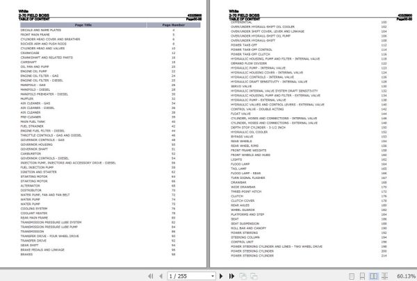 White Field Boss Tractor 2 70 Parts Catalog 43325900 1