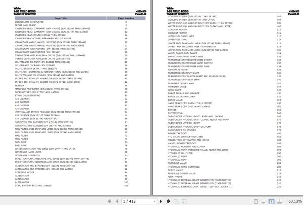 White Field Boss Tractor 2 85 Parts Catalog 43324300 1