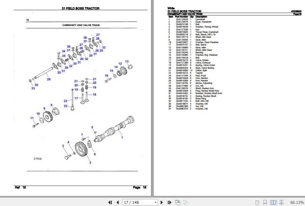 White Field Boss Tractor 31 Parts Catalog 43338500 2