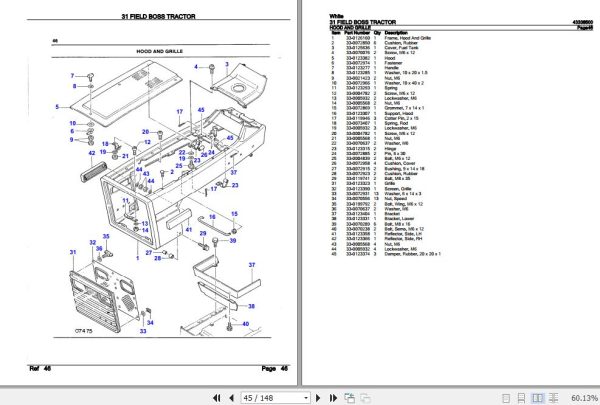 White Field Boss Tractor 31 Parts Catalog 43338500 3