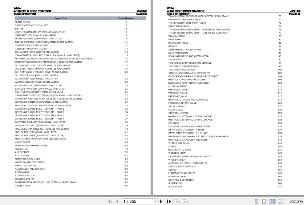 White Field Boss Tractor 4 180 Parts Catalog 43321900 1