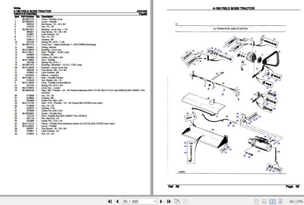White Field Boss Tractor 4 180 Parts Catalog 43321900 2