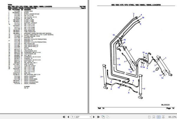White Loaders 655 658 675 678 678SL 688 688SL 698SL Parts Catalog 79017695 2