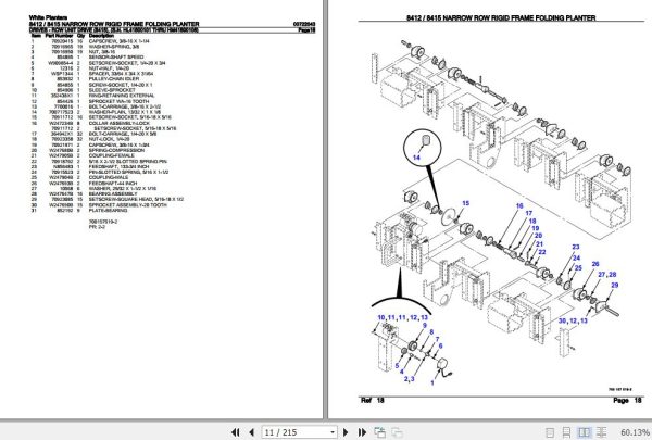 White Planters 8412 8415 Parts Catalog 00722043 2