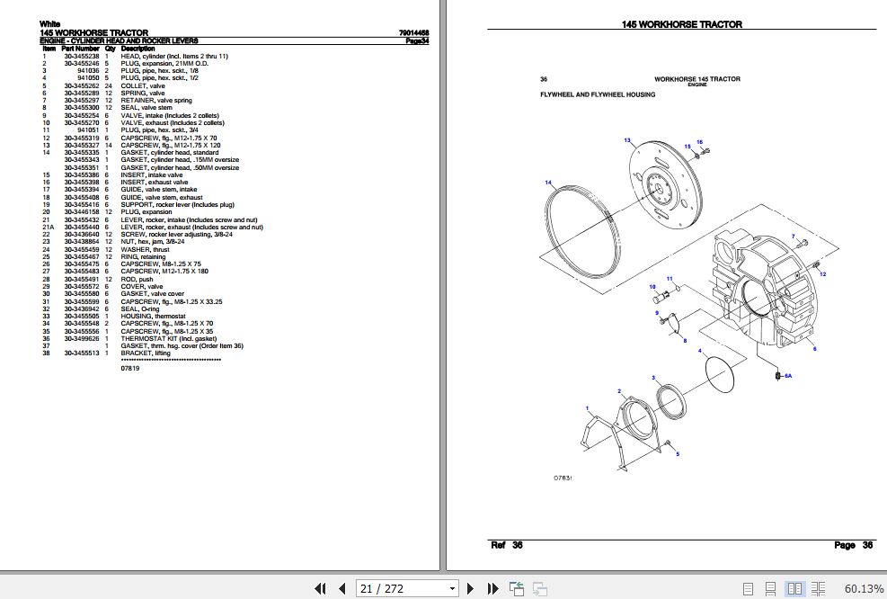 White Tractor 145 Workhorse Parts Catalog 79014458