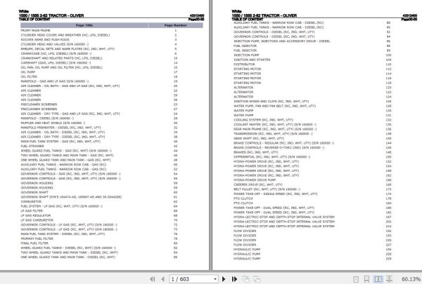 White Tractor 1550 1555 2 62 Parts Catalog 43312400 1