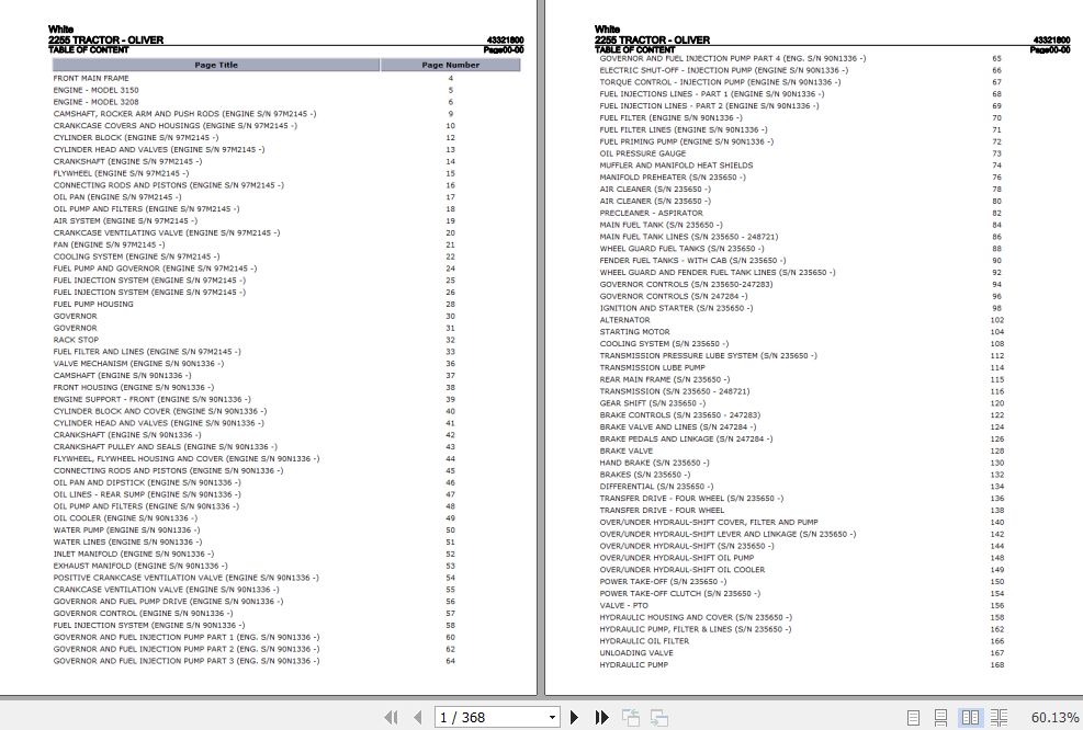 White Tractor 2255 Parts Catalog 43308500 1
