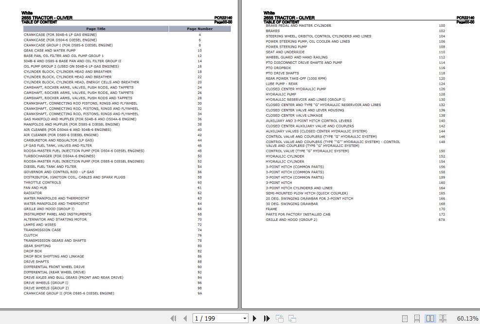 White Tractor 2655 Parts Catalog PCR22140 1