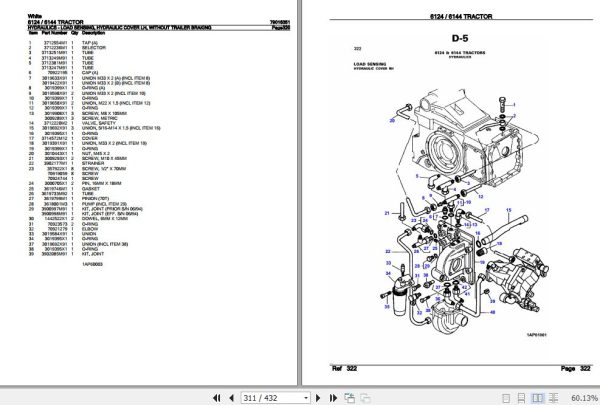 White Tractor 6124 6144 Parts Catalog 79016351 3